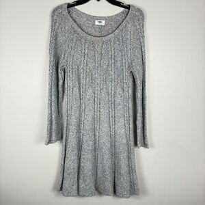 Old Navy Cable Knit Long Sleeve Sweater Dress S Gray Above Knee Casual